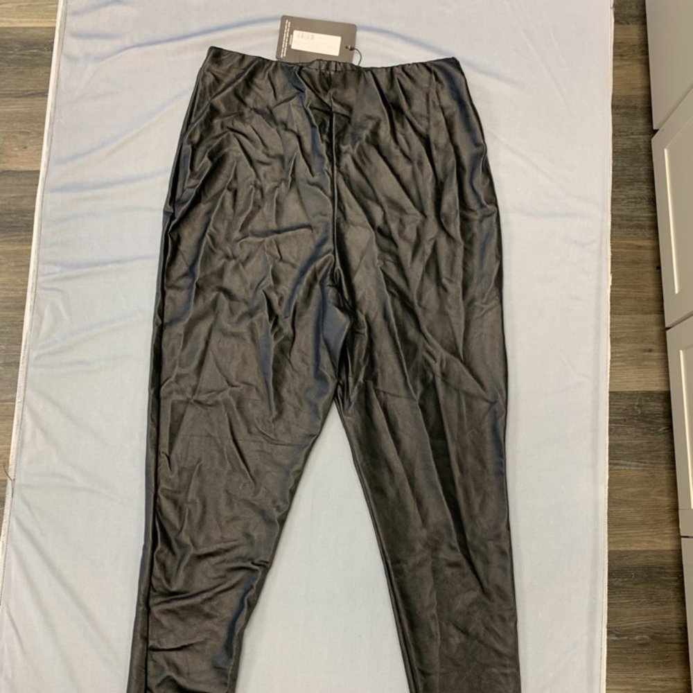 prettylittlething faux leather leggings size US 8